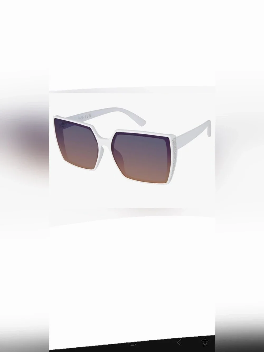 Jessica Simpson J6207 white glamourous silver sparkle Square UV400‎ Sunglasses